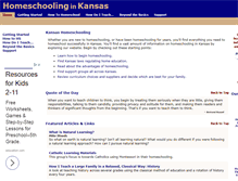 Tablet Screenshot of homeschoolinginkansas.com